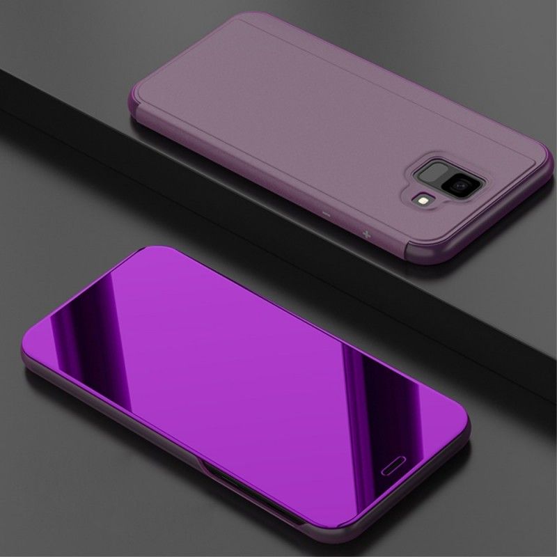 Se Omslag Samsung Galaxy A6 Svart Spegel Och Lädereffekt