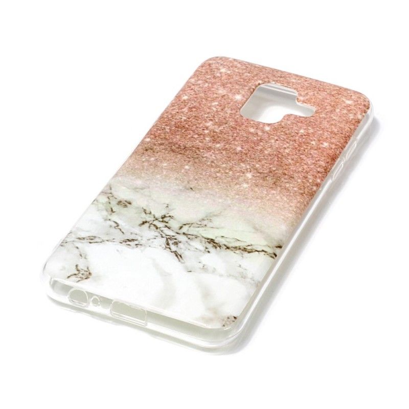 Skal Samsung Galaxy A6 Svart Glitter I Marmor