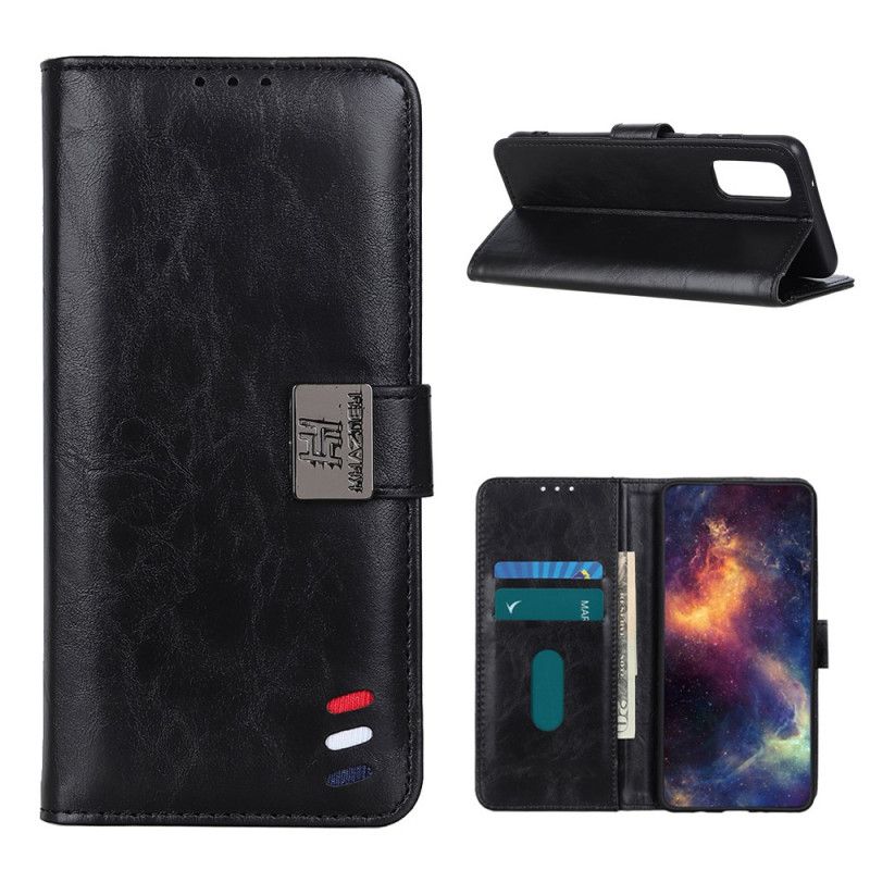 Fodral för Huawei P Smart 2021 Svart Vintage Tricolor Lädereffekt