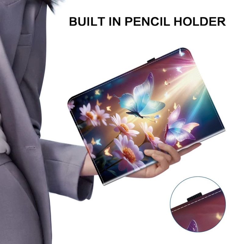 Fodral iPad Pro 13 (2025) Glödande Fjärilar