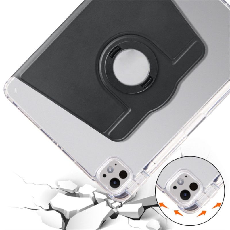 Fodral iPad Pro 13 (2025) Roterande Stativ Och Avtagbar Transparent Baksida