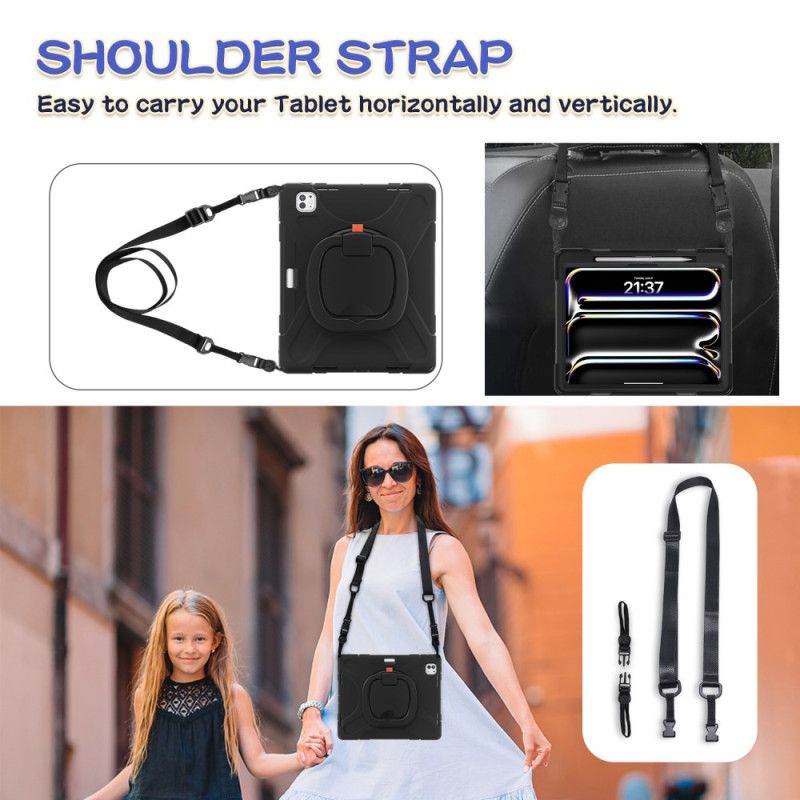 Skal iPad Pro 13 (2025) Ringhållare Och Justerbar Axelrem