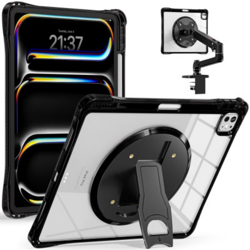 Skal iPad Pro 13 (2025) Telefonfodral Transparent Med Stativ