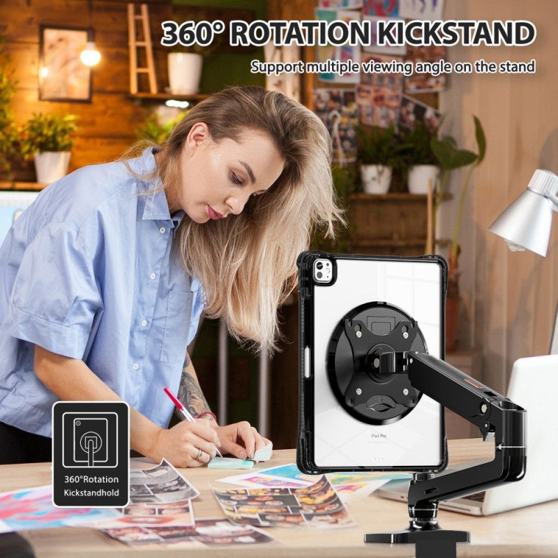 Skal iPad Pro 13 (2025) Telefonfodral Transparent Med Stativ