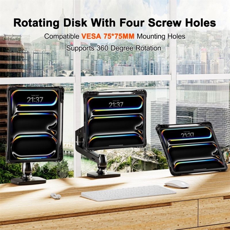 Skal iPad Pro 13 (2025) Telefonfodral Transparent Med Stativ