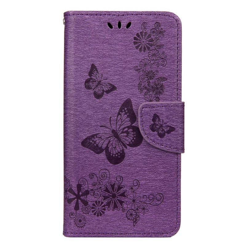 Fodral Huawei Y6p Svart Endast Fjärilar Med Rem