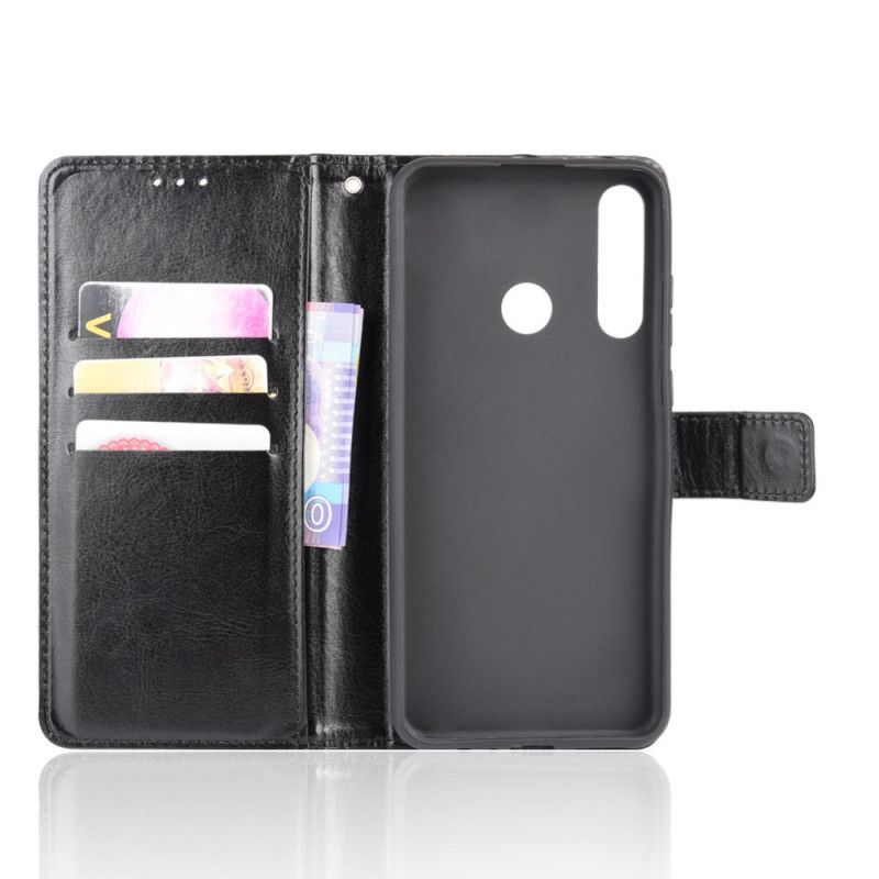 Fodral Huawei Y6p Svart Prickigt Konstläder
