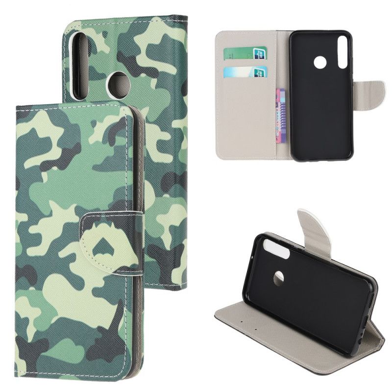 Läderfodral Huawei Y6p Mobilskal Militär Kamouflage