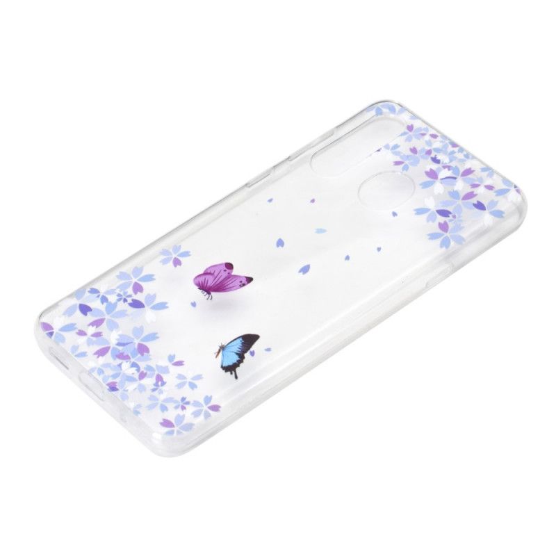 Skal Huawei Y6p Genomskinliga Fjärilar Och Blommor