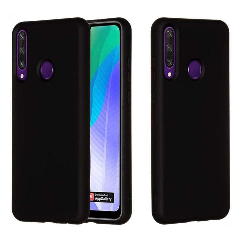 Skal Huawei Y6p Svart Flytande Silikon Med Rem