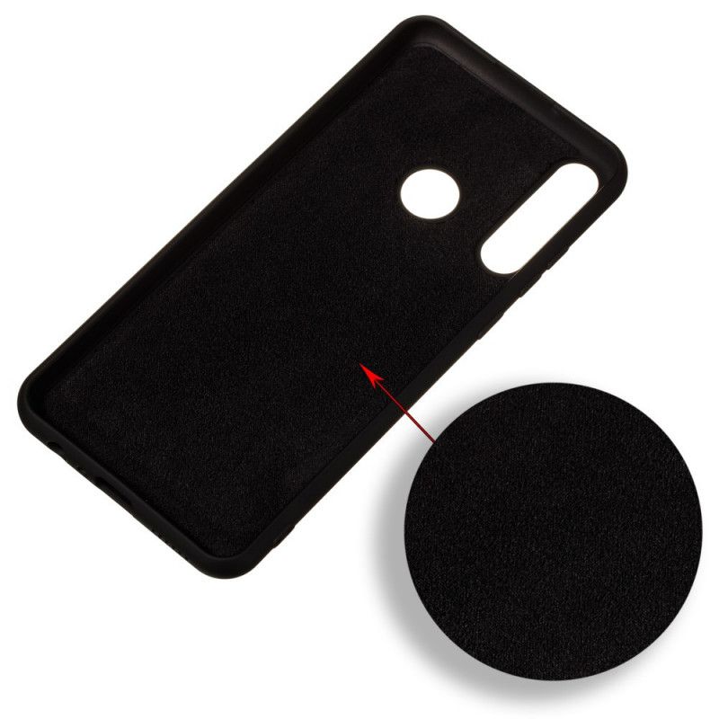 Skal Huawei Y6p Svart Flytande Silikon Med Rem