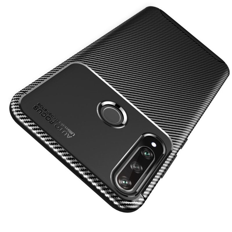 Skal Huawei Y6p Svart Mobilskal Flexibel Kolfiberstruktur