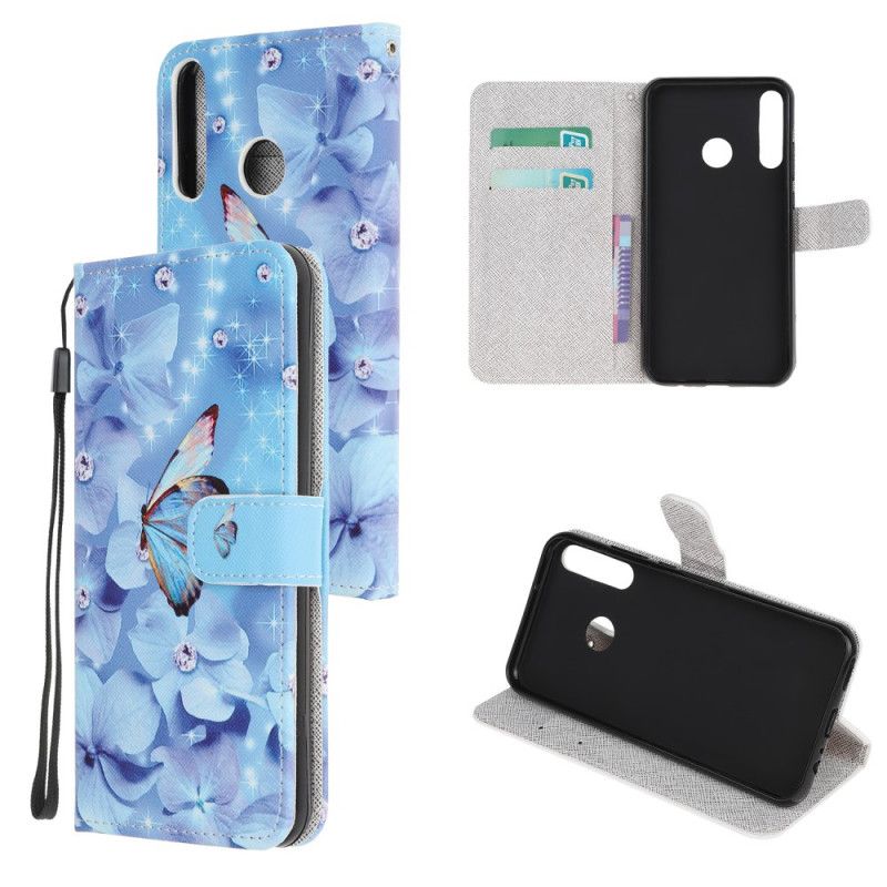 Skyddsfodral Huawei Y6p Diamantfjärilar Med Rem