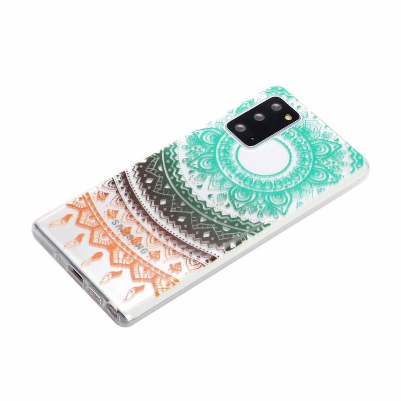 Skal Samsung Galaxy Note 20 Mobilskal Transparent Färgglad Mandala