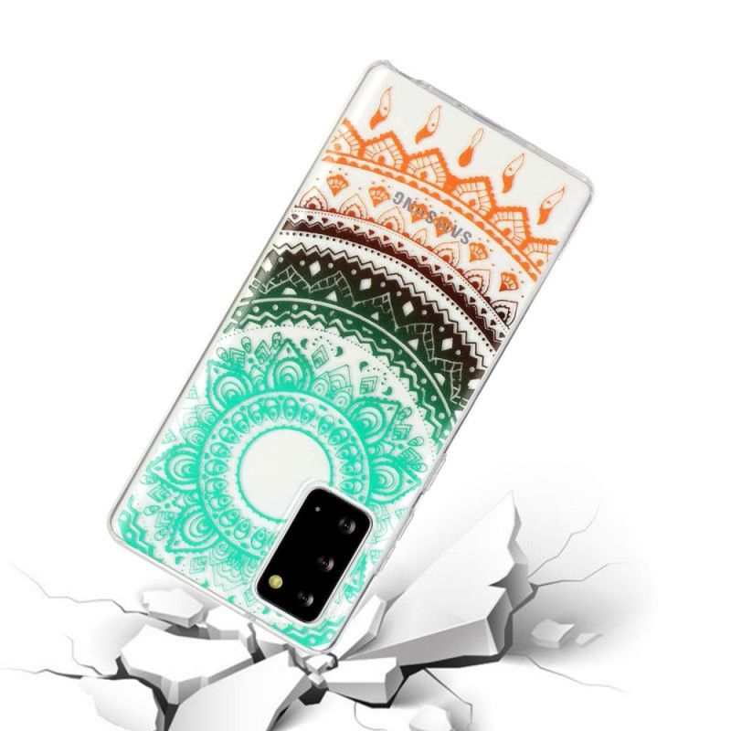 Skal Samsung Galaxy Note 20 Mobilskal Transparent Färgglad Mandala