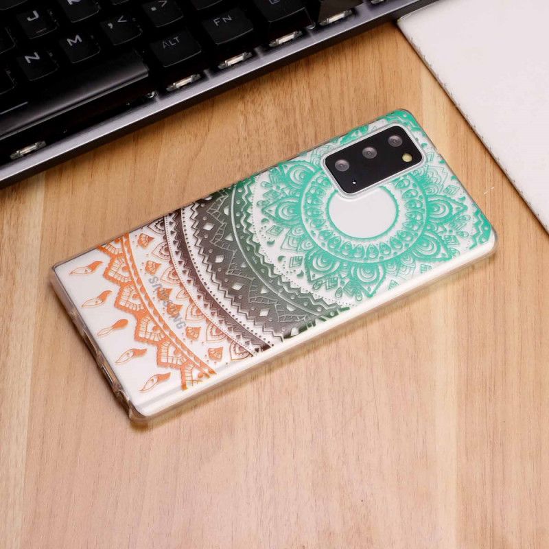Skal Samsung Galaxy Note 20 Mobilskal Transparent Färgglad Mandala