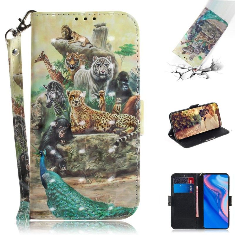 Läderskal Huawei P Smart Z Thong Safari Djur