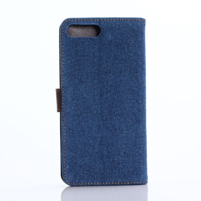 Läderskal iPhone 7 Plus / 8 Plus Marinblå Tvåfärgade Jeans