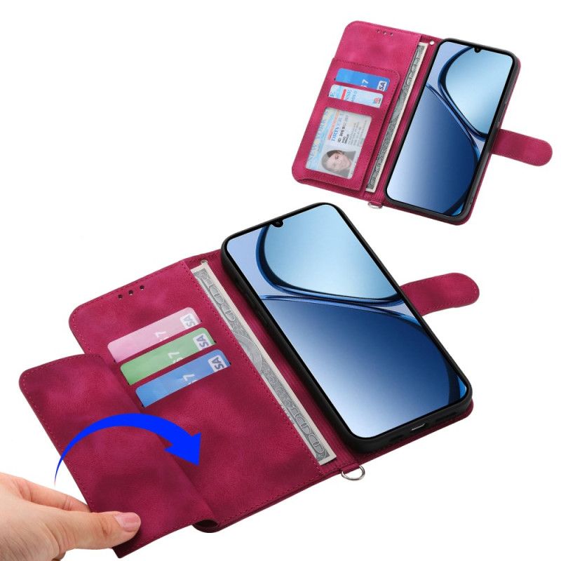 Fodral För Oppo Reno 14 Pro 5g Spetsmockeffekt Med Rem Och Axelrem