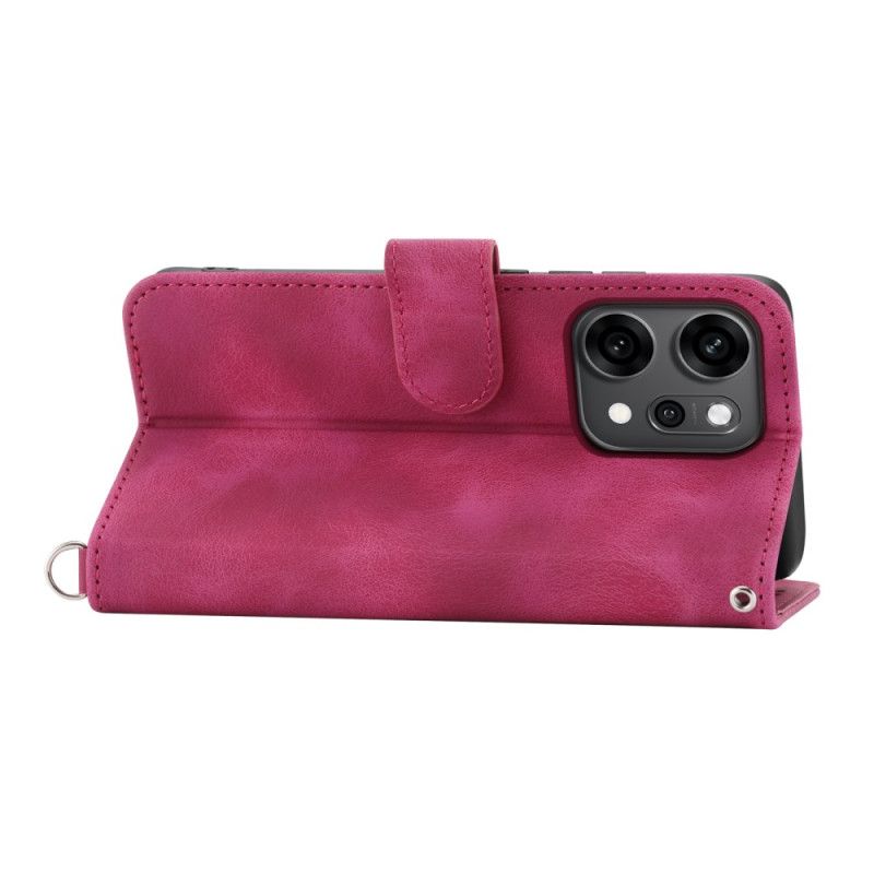 Fodral För Oppo Reno 14 Pro 5g Spetsmockeffekt Med Rem Och Axelrem