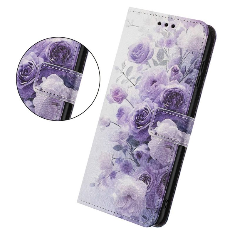 Fodral Oppo Reno 14 Pro 5g Lila Rosor