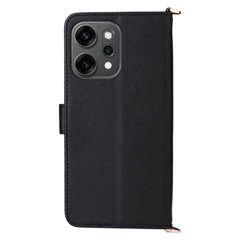 Läderfodral Oppo Reno 14 Pro 5g Telefonfodral Vadderad Med Rem Och Handledsrem