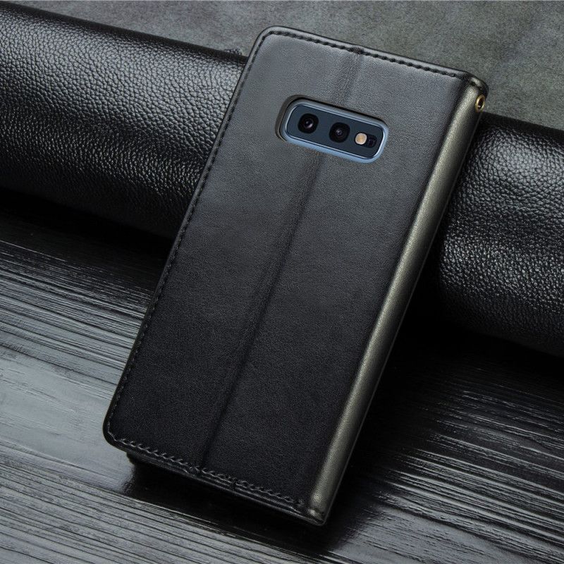 Fodral Samsung Galaxy S10e Svart Konstläder Och Vintagelås