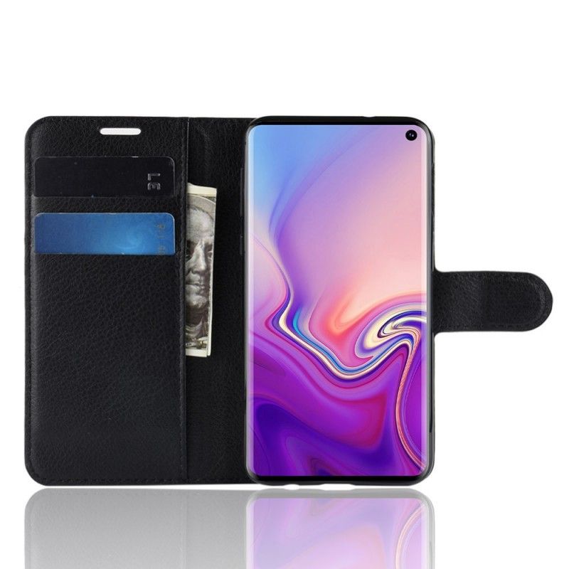 Fodral Samsung Galaxy S10e Svart Retro Konstläder