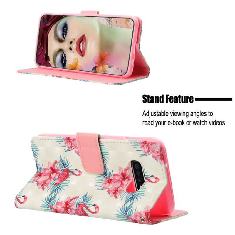 Fodral Samsung Galaxy S10e Vit Flera Flamingor