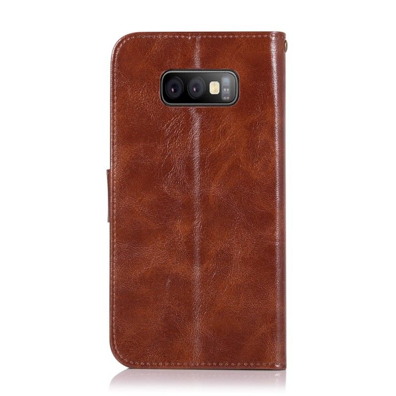 Läderfodral Samsung Galaxy S10e Mobilskal Vintage Lädereffekt Med Rem