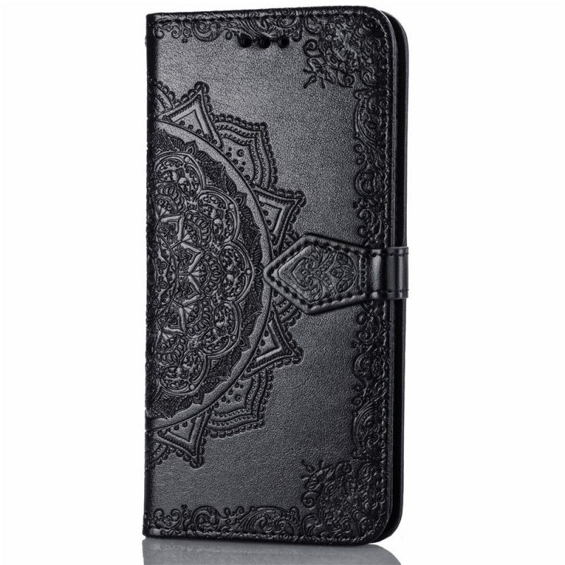 Läderfodral Samsung Galaxy S10e Svart Mobilskal Mandala I Medelåldern