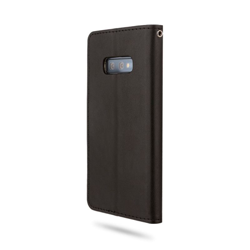 Läderfodral Samsung Galaxy S10e Turkos Mobilskal Lychee Roar Imitationsläder