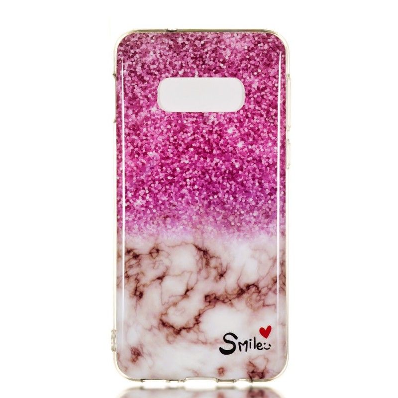 Skal Samsung Galaxy S10e Glitter Och Leende I Marmor