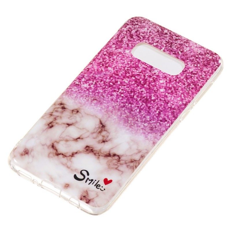 Skal Samsung Galaxy S10e Glitter Och Leende I Marmor