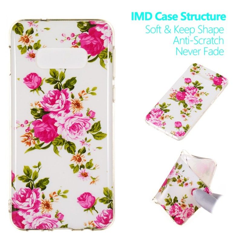 Skal Samsung Galaxy S10e Mobilskal Fluorescerande Frihetsblommor