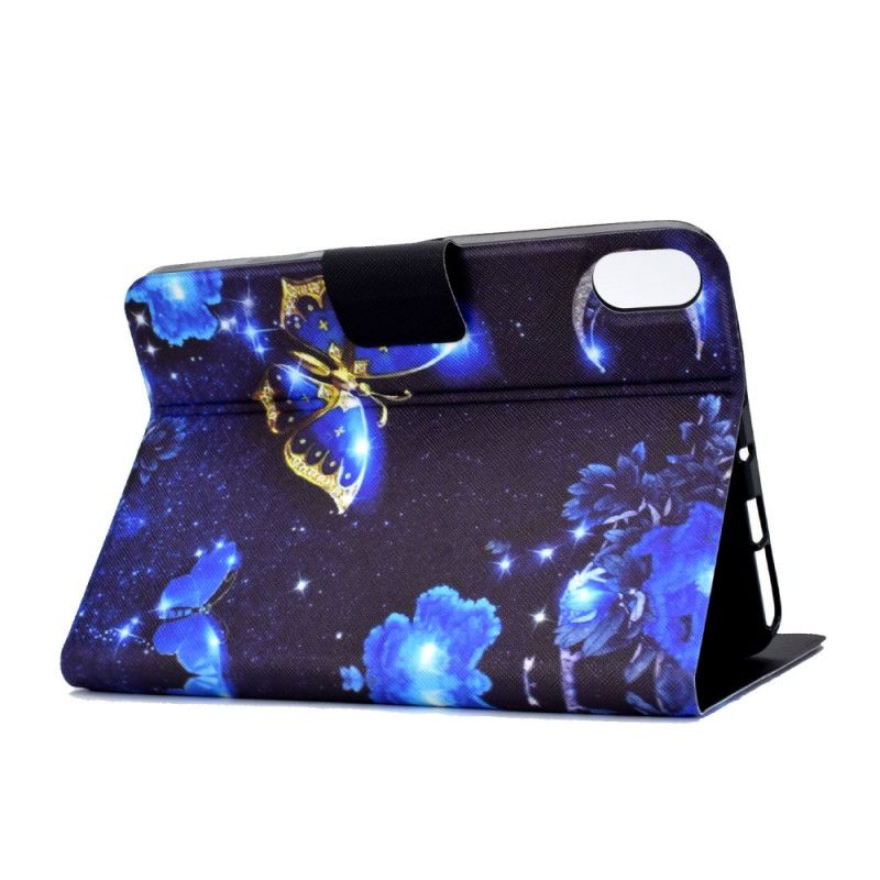 Fodral Samsung Galaxy Tab S11 Blå Och Guldfärgad Fjäril