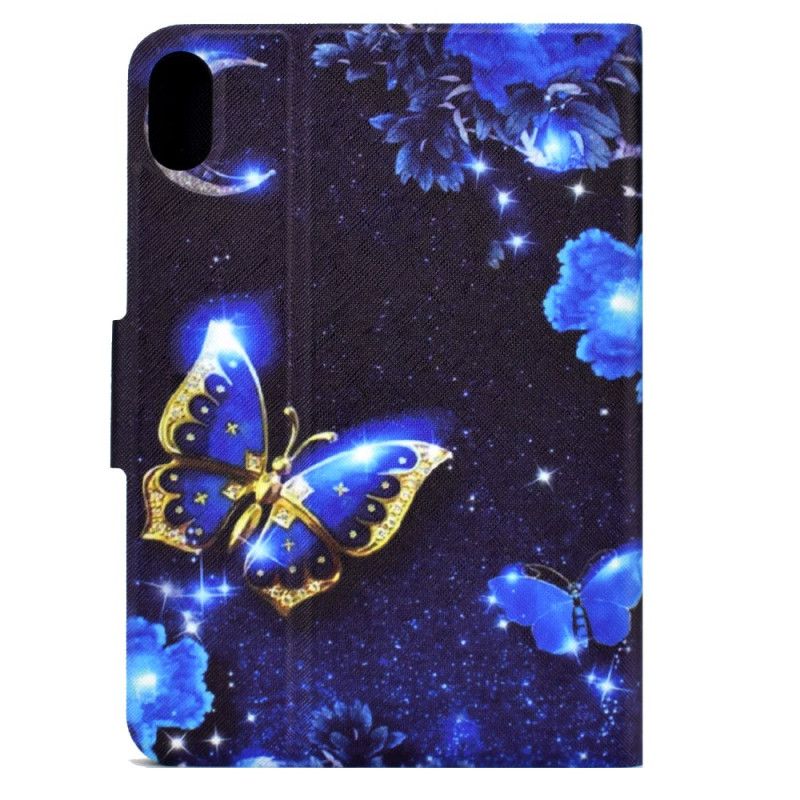 Fodral Samsung Galaxy Tab S11 Blå Och Guldfärgad Fjäril