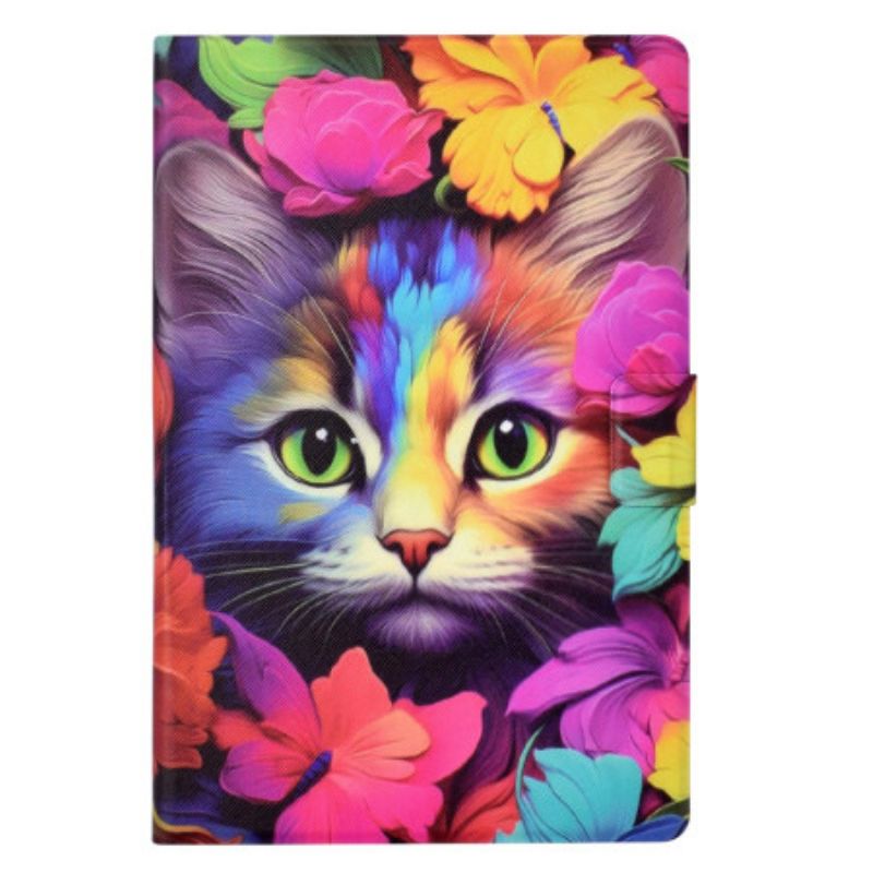 Fodral Samsung Galaxy Tab S11 Färgglad Katt