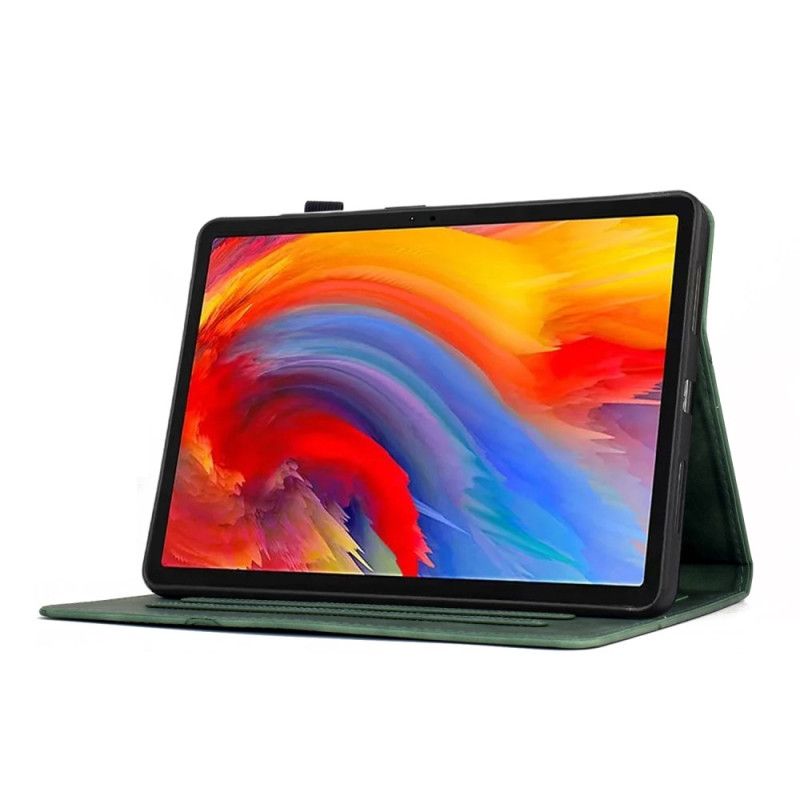 Fodral Samsung Galaxy Tab S11 Växtmönster Med Mockaeffekt