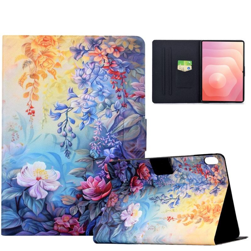 Läderfodral Samsung Galaxy Tab S11 Telefonfodral Blomstermålning