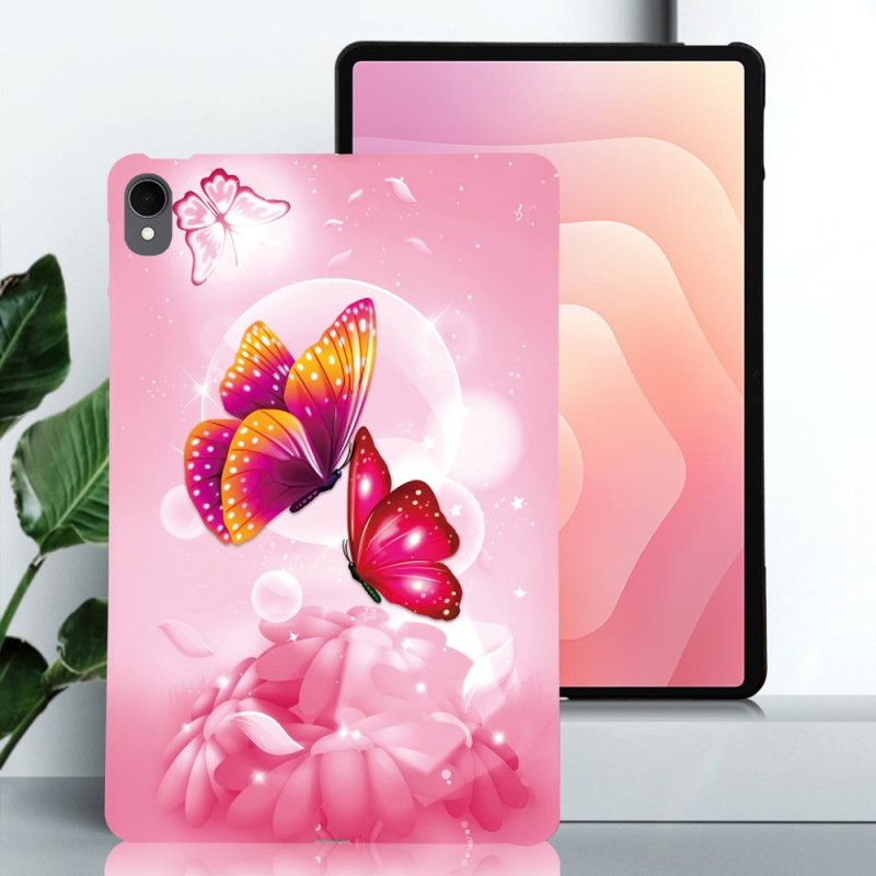 Skal Samsung Galaxy Tab S11 Telefonfodral Rosa Fjärilar