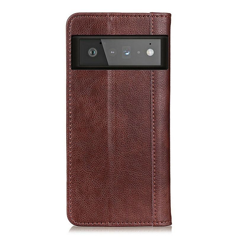 Folio-fodral Google Pixel 6 Pro Färgad Version Split Läder