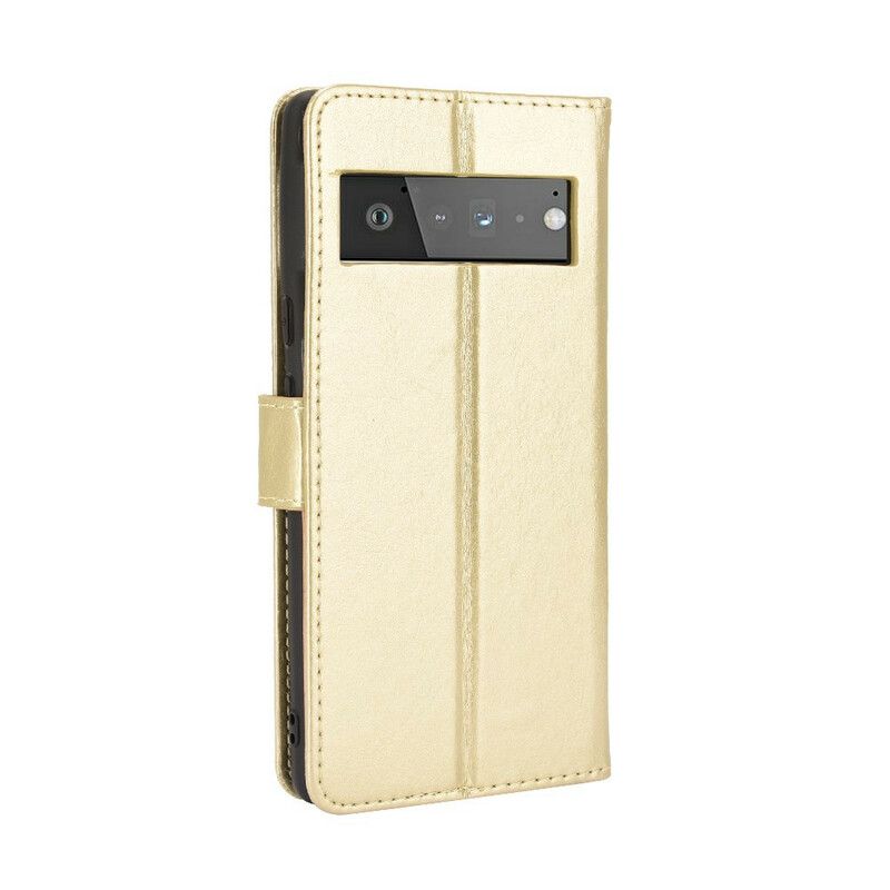 Läderfodral Google Pixel 6 Pro Telefonfodral Flashigt Konstläder