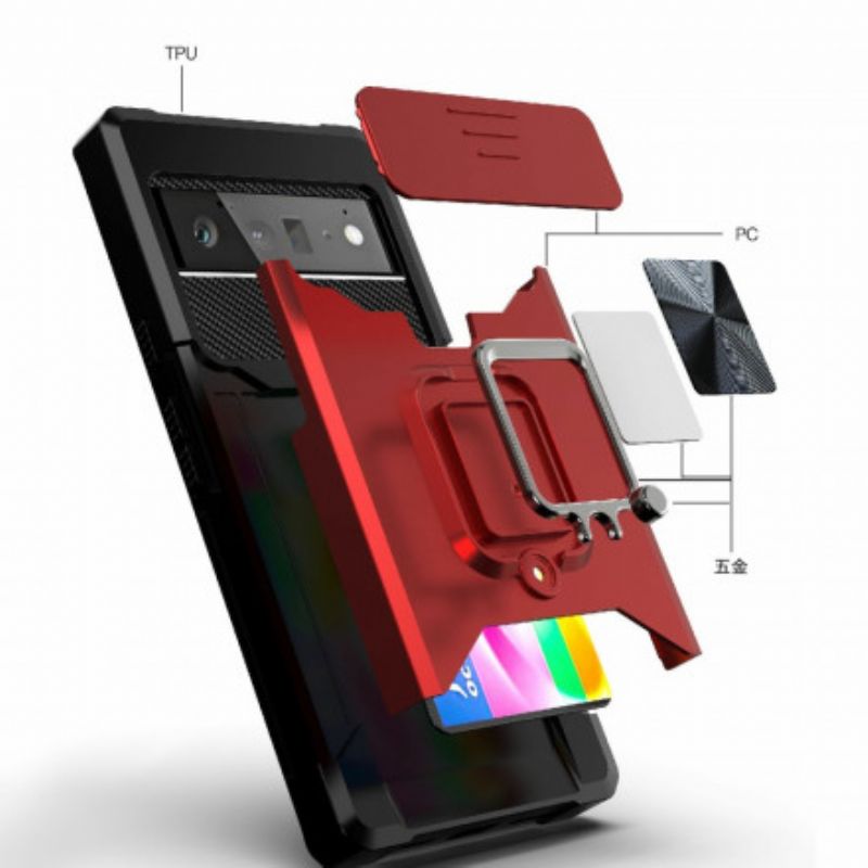 Skal Google Pixel 6 Pro Telefonfodral Support Och Linsskydd Och Korthållare