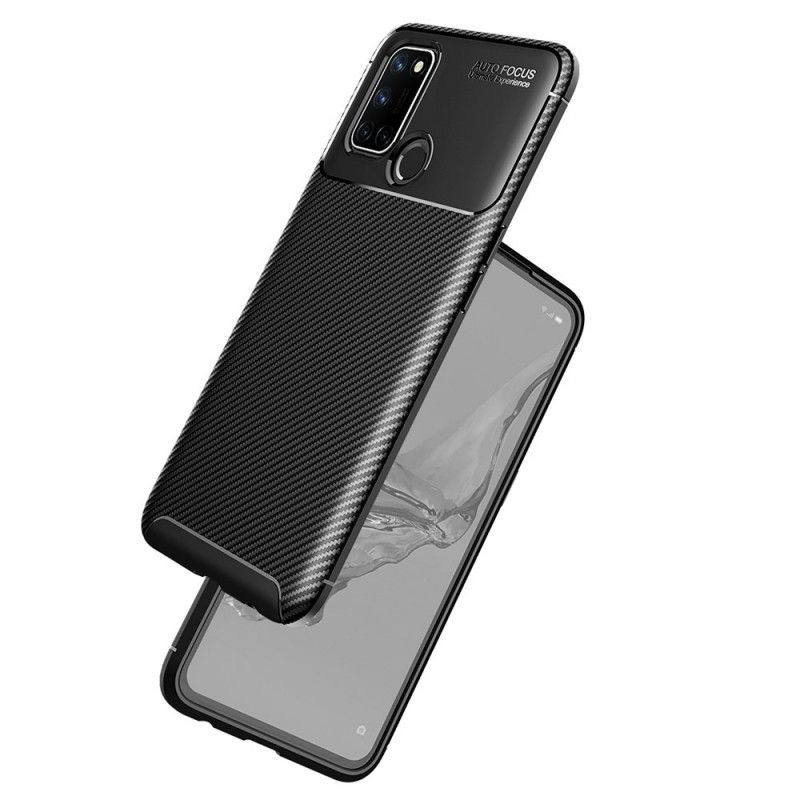 Skal för Realme 7i Svart Flexibel Kolfiberstruktur