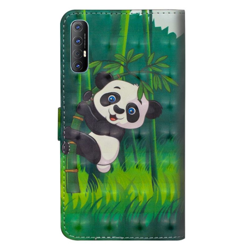 Läderfodral Oppo Find X2 Neo Mobilskal Panda Och Bambu