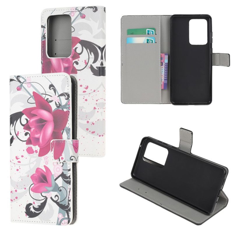 Fodral för Samsung Galaxy Note 20 Ultra Magenta Tropiska Blommor
