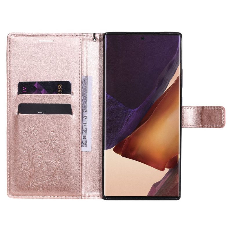 Fodral Samsung Galaxy Note 20 Ultra Grå Jätte Stringfjärilar