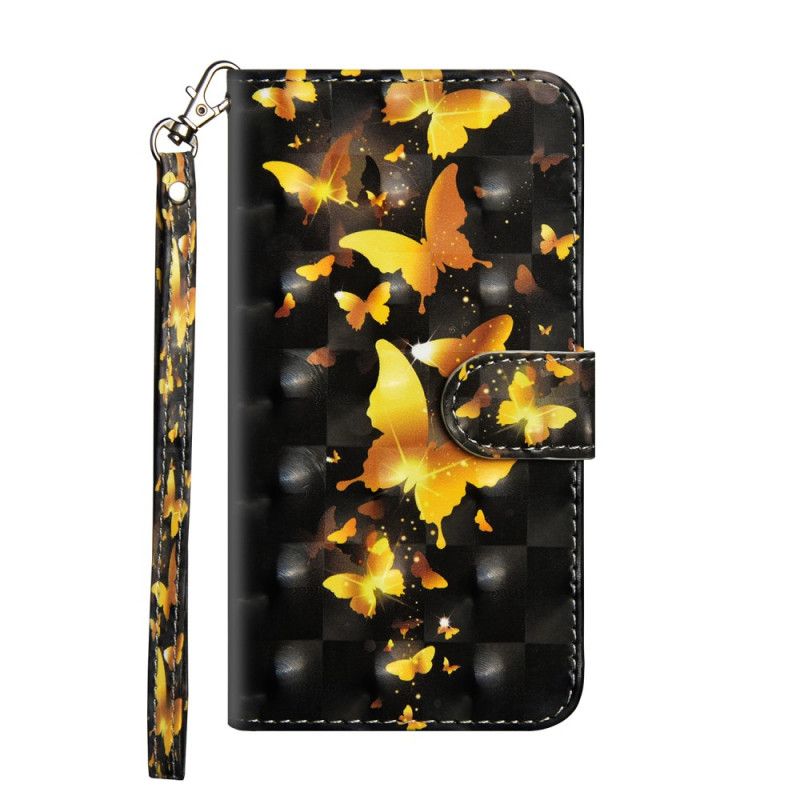 Läderfodral Samsung Galaxy Note 20 Ultra Mobilskal Gula Fjärilar