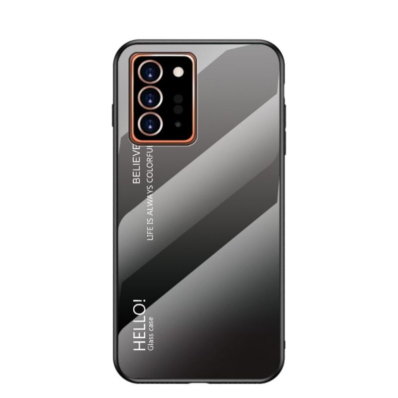 Skal för Samsung Galaxy Note 20 Ultra Svart Hej Härdat Glas